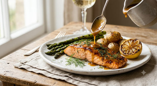 Honey Mustard Salmon with Lemon & Herbs