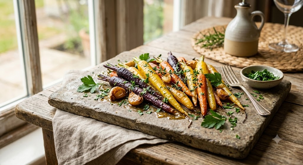 Roasted Heritage Carrots with Fennel Honey & Thyme
