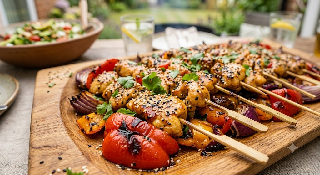 Sesame Honey Chicken Skewers