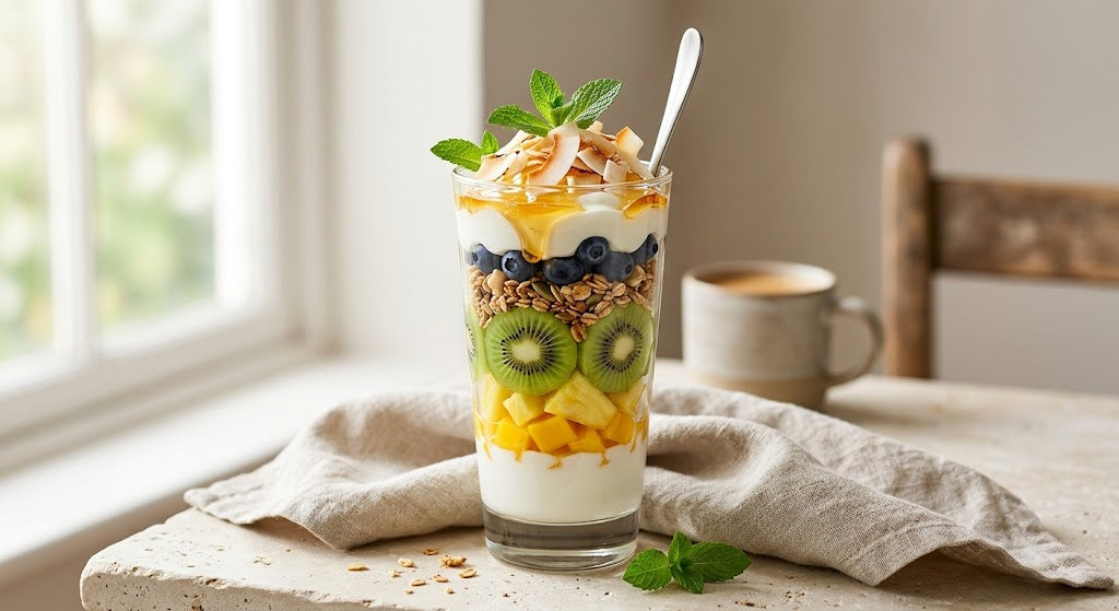 Tropical Yoghurt Parfait with Lychee Honey