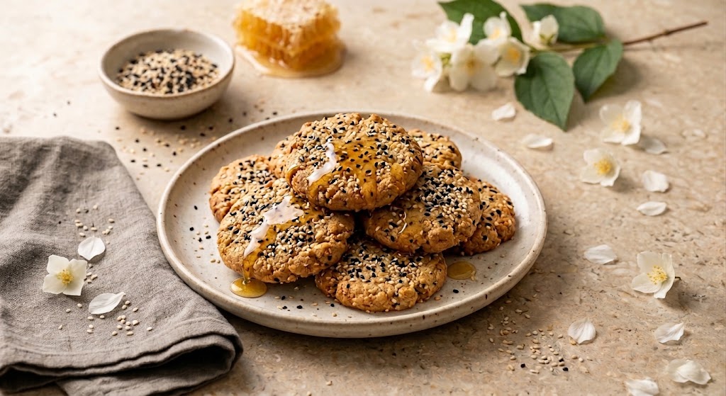 Toasted Sesame Honey Cookies made with BeeBlend Sesame Honey