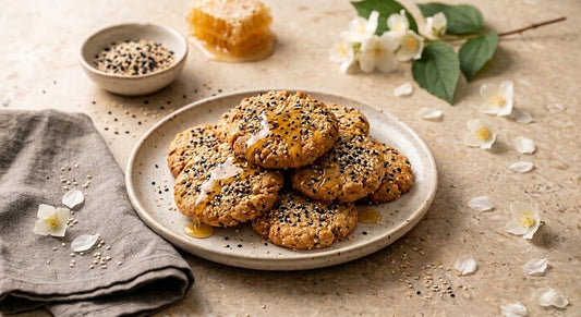 Toasted Sesame Honey Cookies made with BeeBlend Sesame Honey