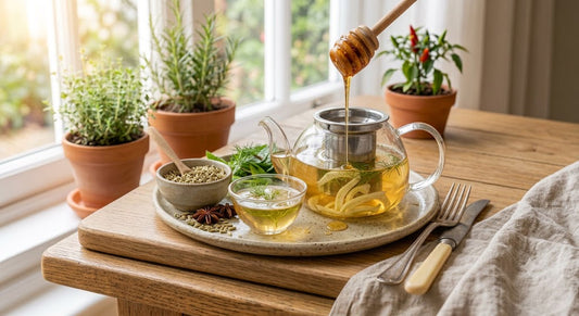 Mediterranean Fennel Honey Wellness Tea with lemon, ginger, mint and BeeBlend Wild Fennel Honey