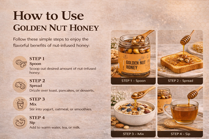 BeeBlend Golden Nut Honey with nuts and fruit