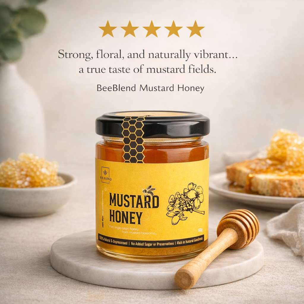 BeeBlend Mustard Honey with floral and gently spiced notes