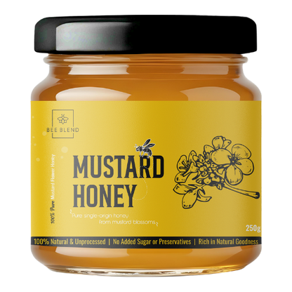BeeBlend Yellow Mustard Honey jar
