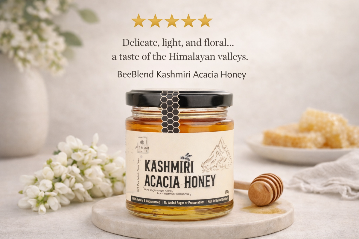 Pale golden Kashmiri Acacia Honey by BeeBlend